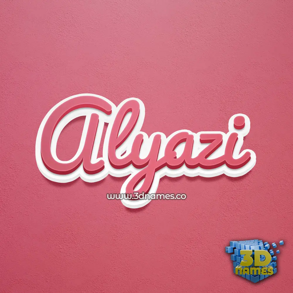 alyazi in Red Scribble style - 3D name wallpaper