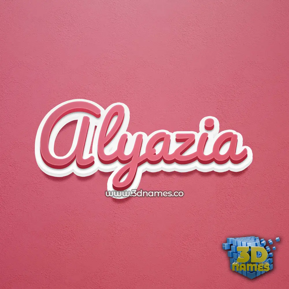 alyazia in Red Scribble style - 3D name wallpaper