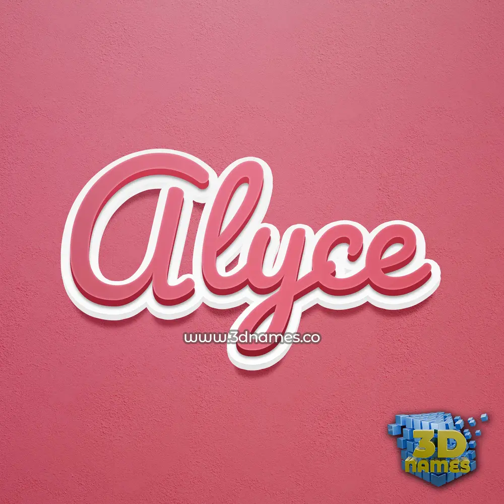 alyce in Red Scribble style - 3D name wallpaper