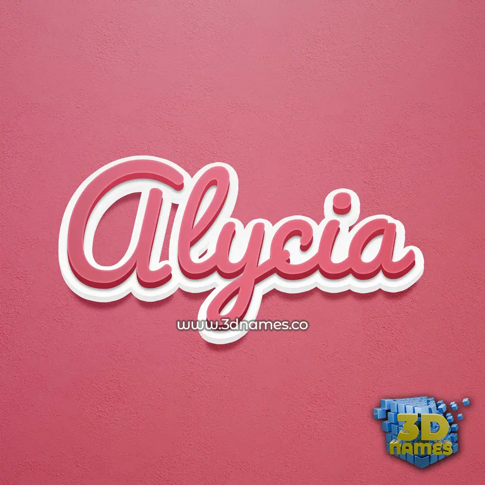 alycia in Red Scribble style - 3D name wallpaper