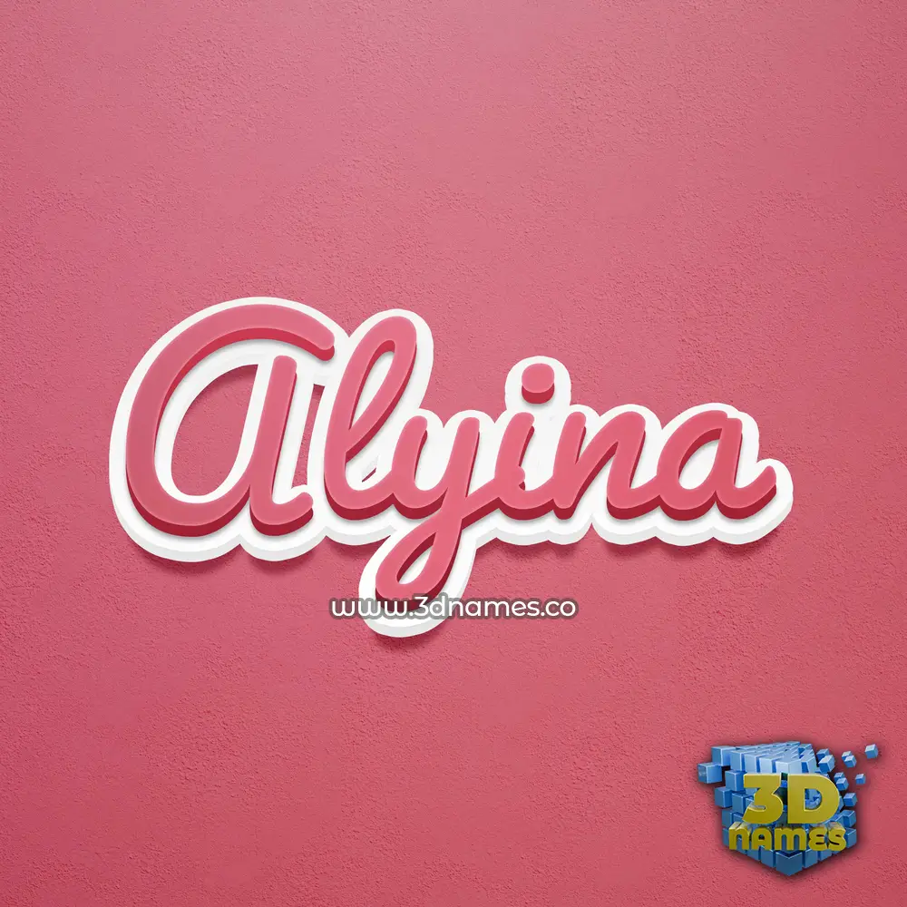 alyina in Red Scribble style - 3D name wallpaper