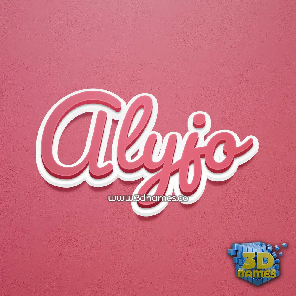 alyjo in Red Scribble style - 3D name wallpaper