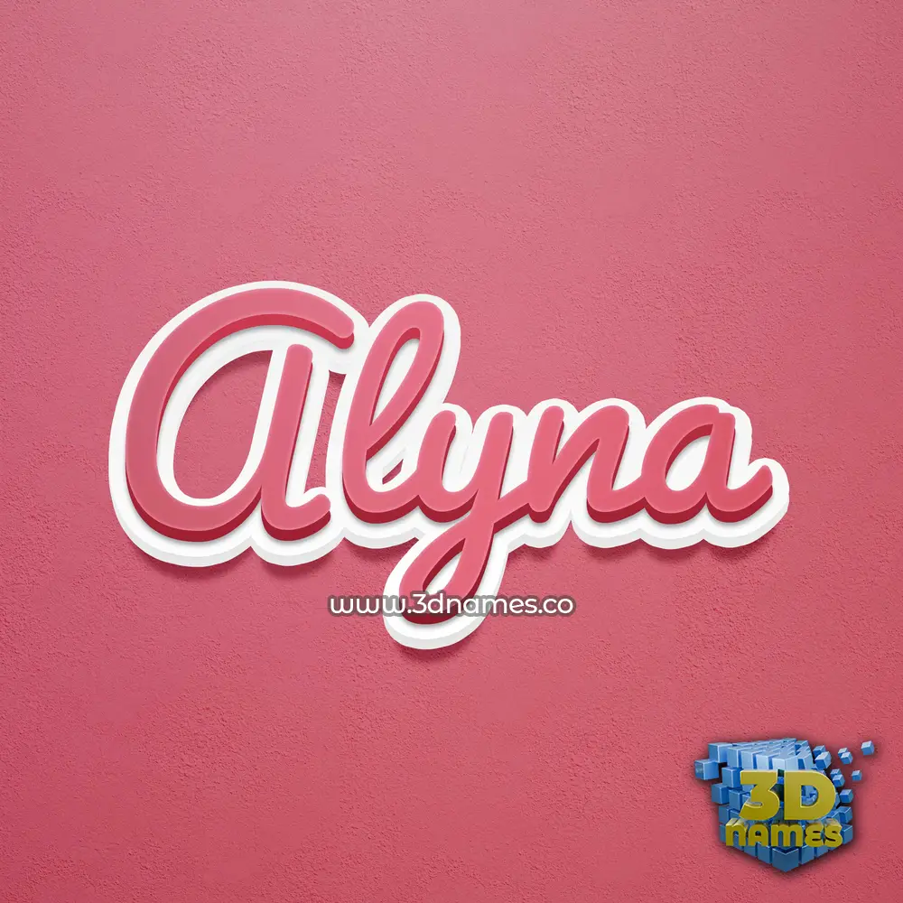 alyna in Red Scribble style - 3D name wallpaper