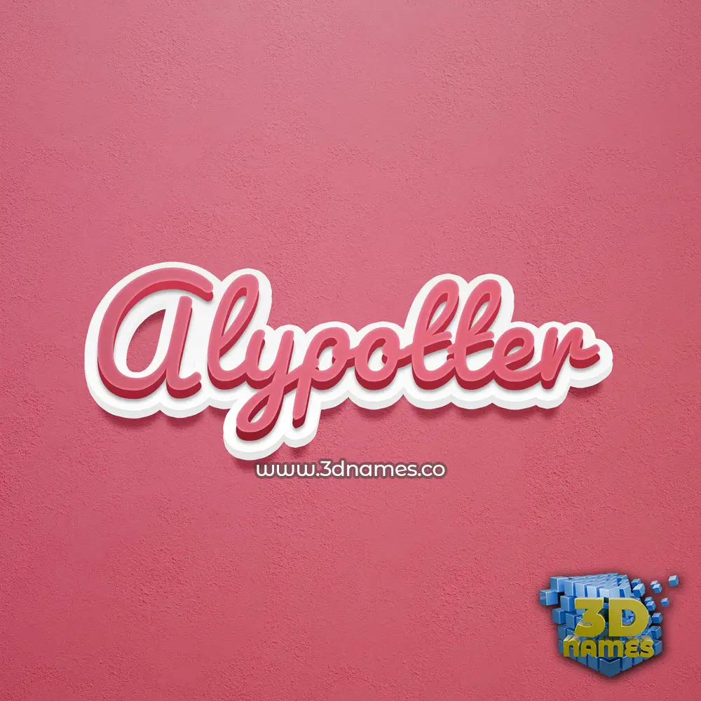 alypotter in Red Scribble style - 3D name wallpaper