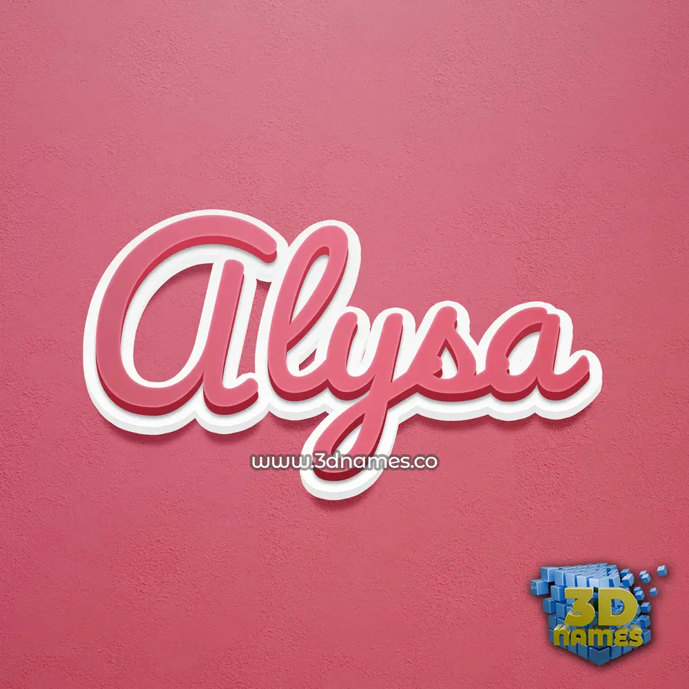 alysa in Red Scribble style - 3D name wallpaper
