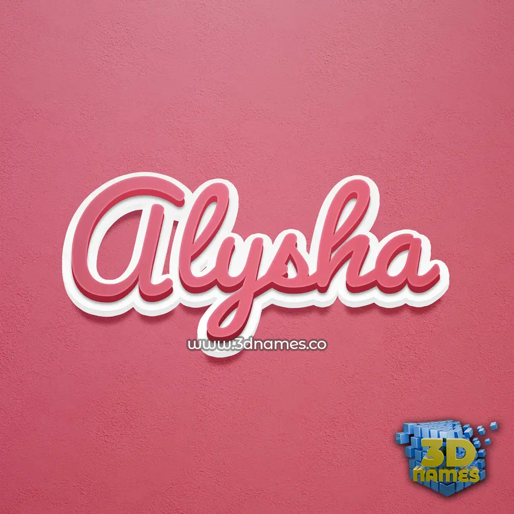 alysha in Red Scribble style - 3D name wallpaper