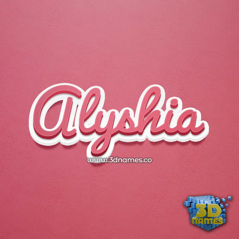 alyshia in Red Scribble style - 3D name wallpaper
