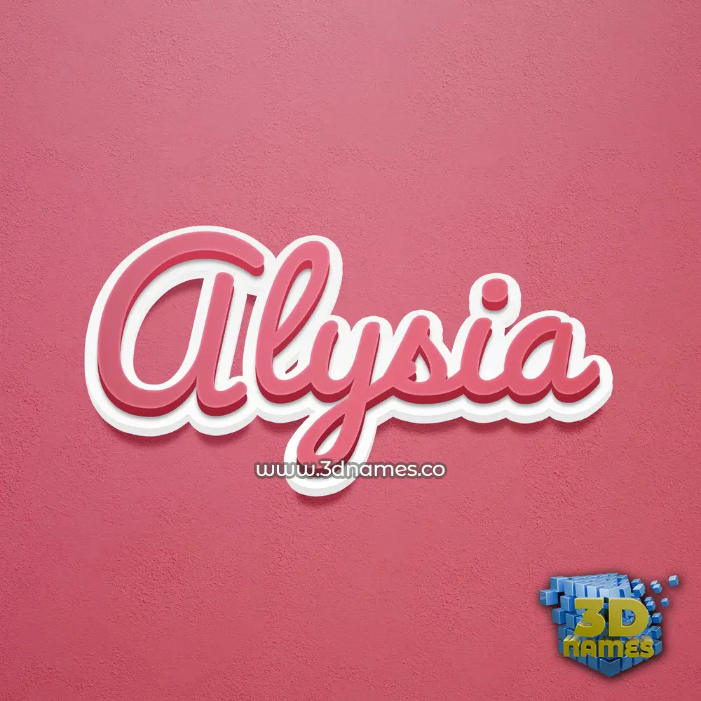 alysia in Red Scribble style - 3D name wallpaper