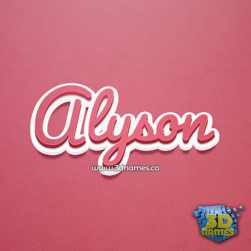 alyson in Red Scribble style - 3D name wallpaper