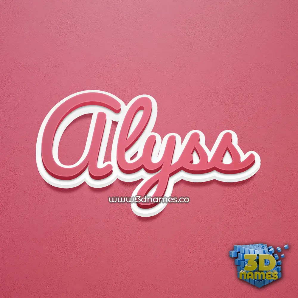 alyss in Red Scribble style - 3D name wallpaper