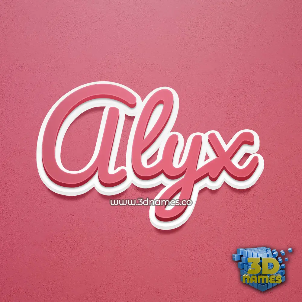 alyx in Red Scribble style - 3D name wallpaper