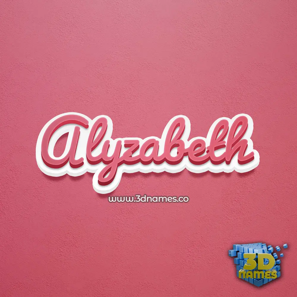 alyzabeth in Red Scribble style - 3D name wallpaper