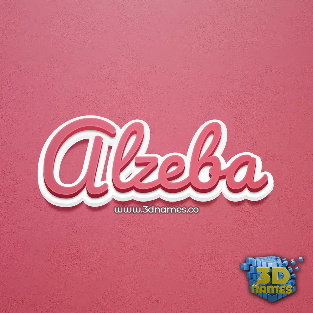 alzeba in Red Scribble style - 3D name wallpaper