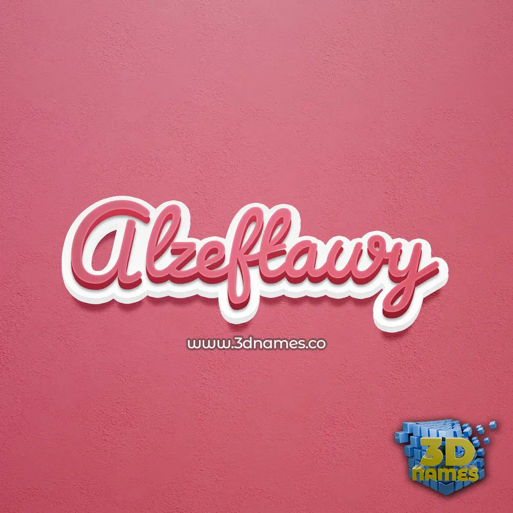 alzeftawy in Red Scribble style - 3D name wallpaper