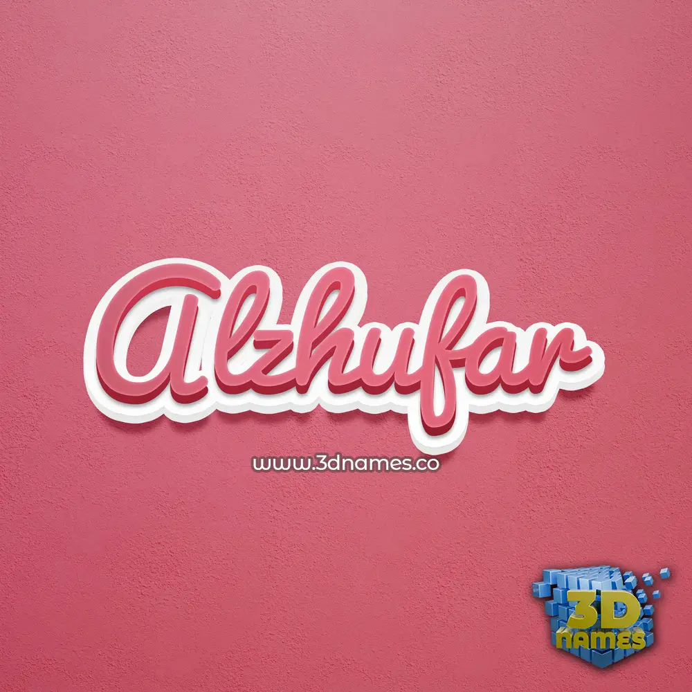 alzhufar in Red Scribble style - 3D name wallpaper