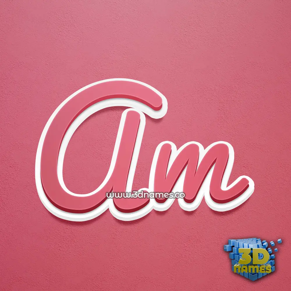 am in Red Scribble style - 3D name wallpaper