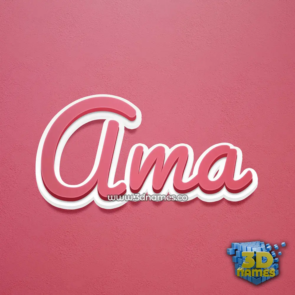 ama in Red Scribble style - 3D name wallpaper