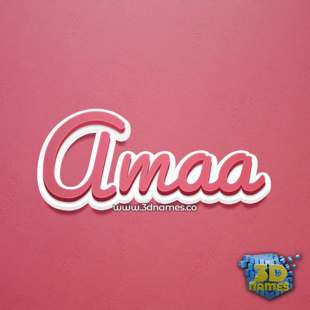 amaa in Red Scribble style - 3D name wallpaper