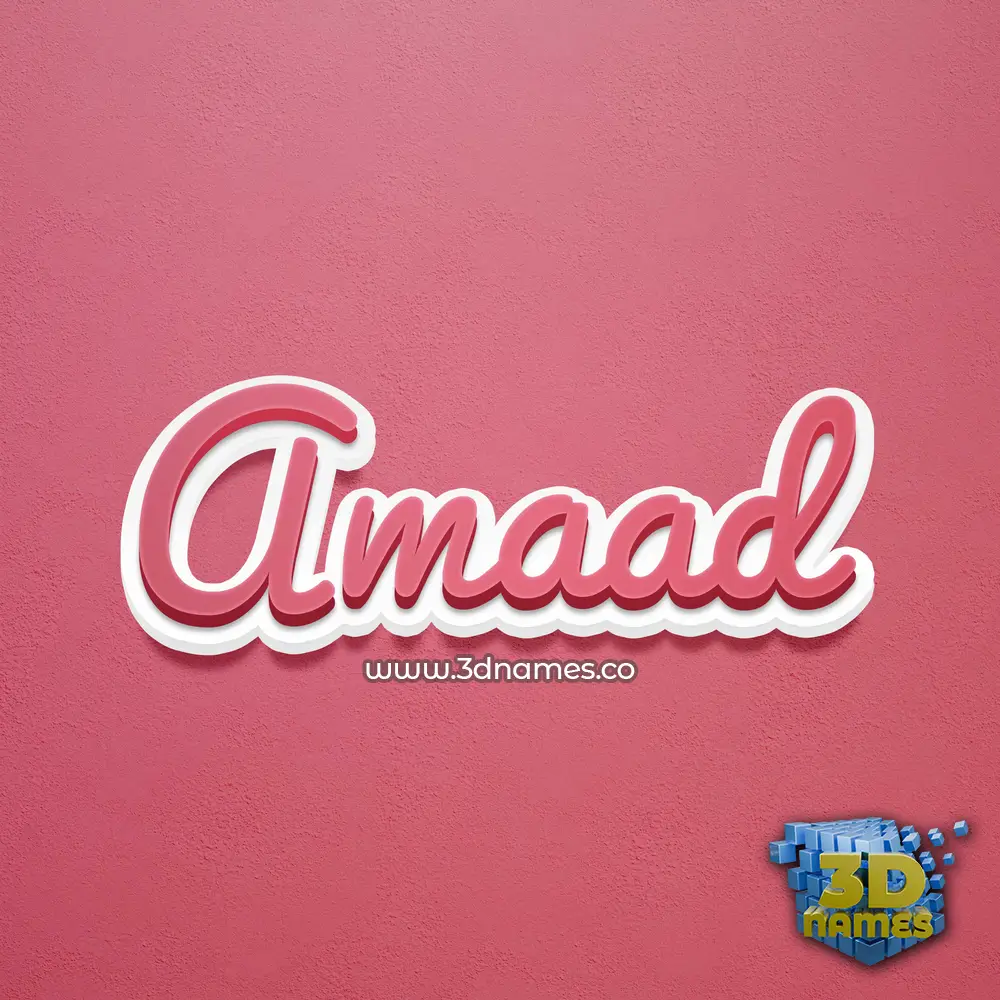 amaad in Red Scribble style - 3D name wallpaper