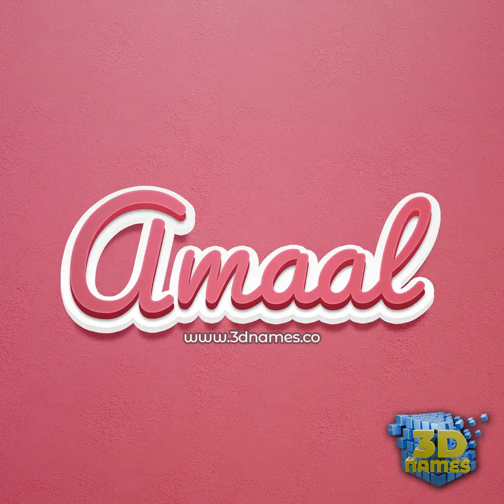 amaal in Red Scribble style - 3D name wallpaper