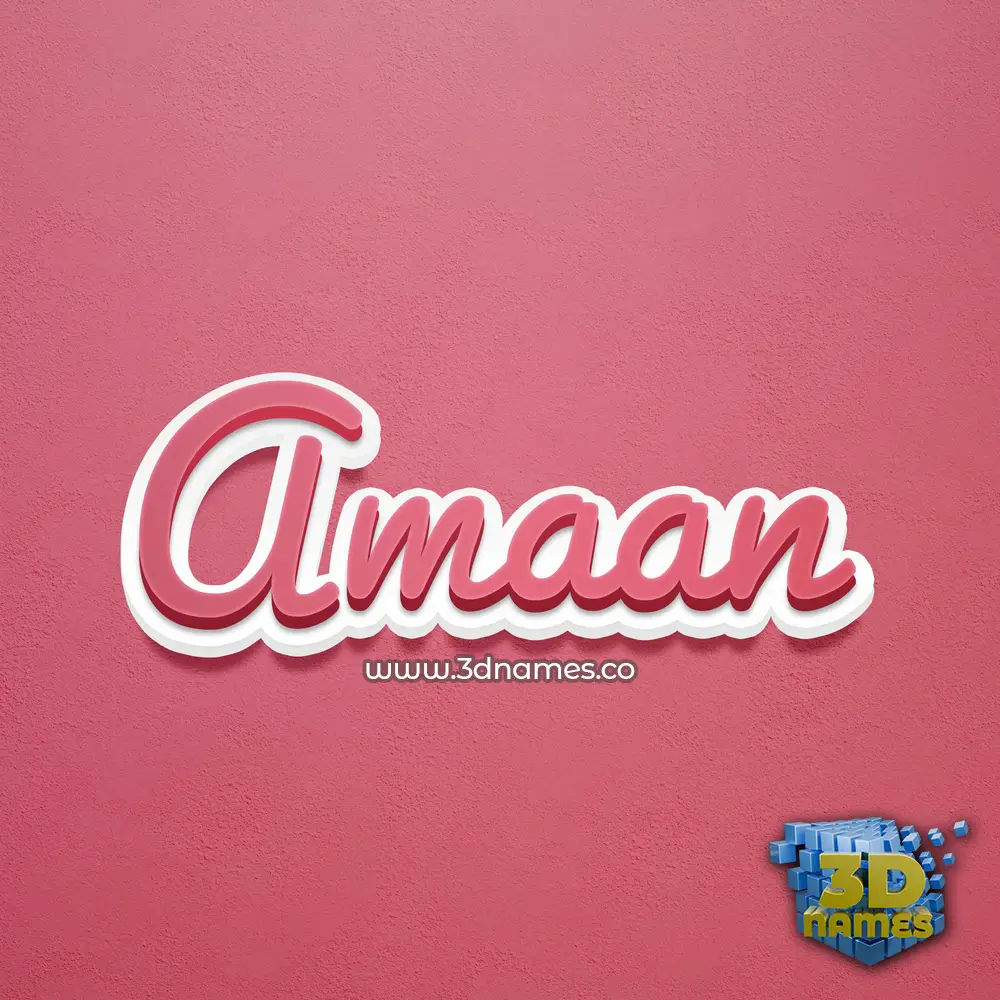 amaan in Red Scribble style - 3D name wallpaper