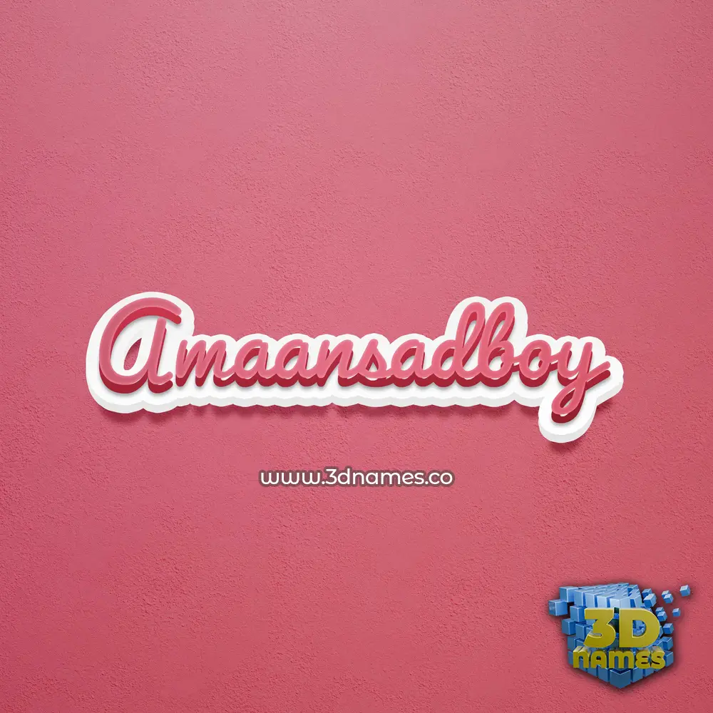 amaansadboy in Red Scribble style - 3D name wallpaper