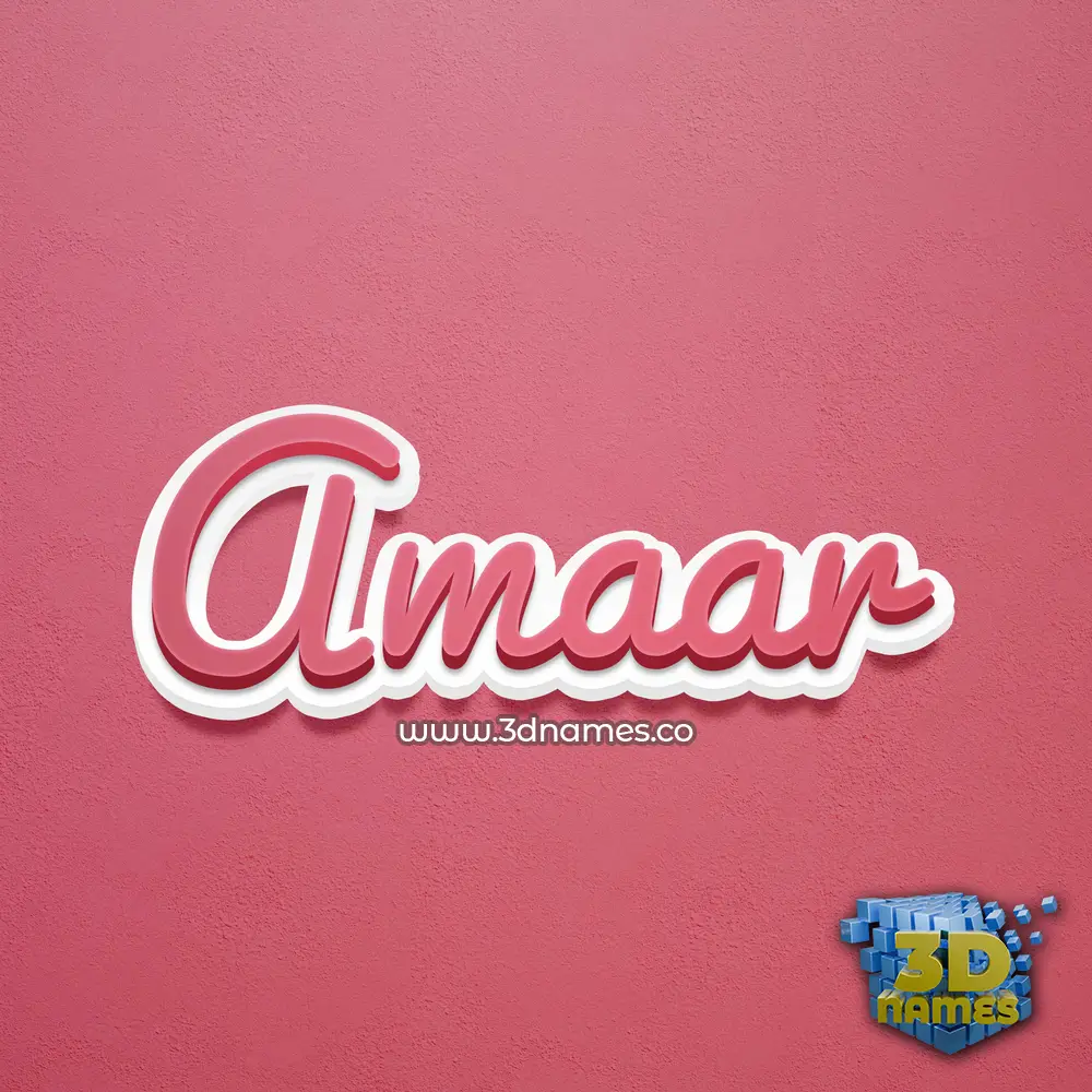 amaar in Red Scribble style - 3D name wallpaper