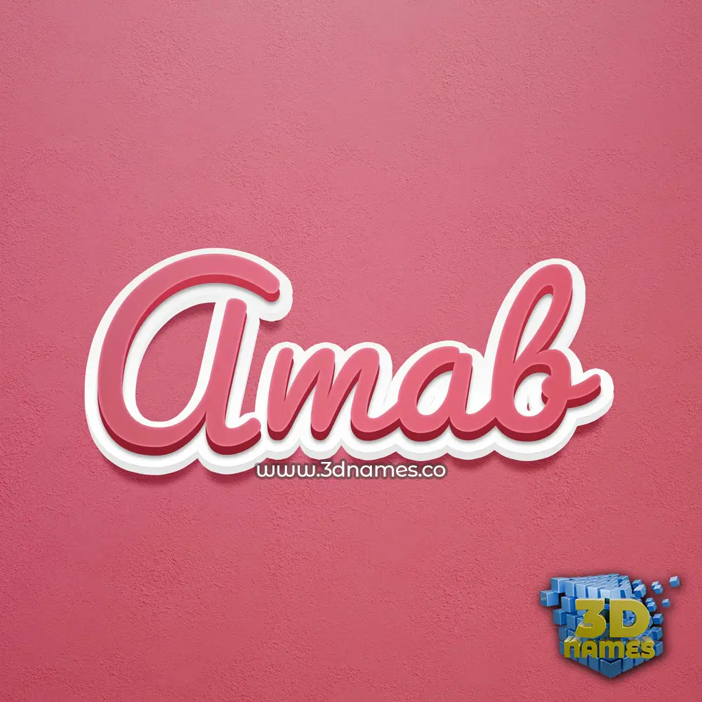 amab in Red Scribble style - 3D name wallpaper