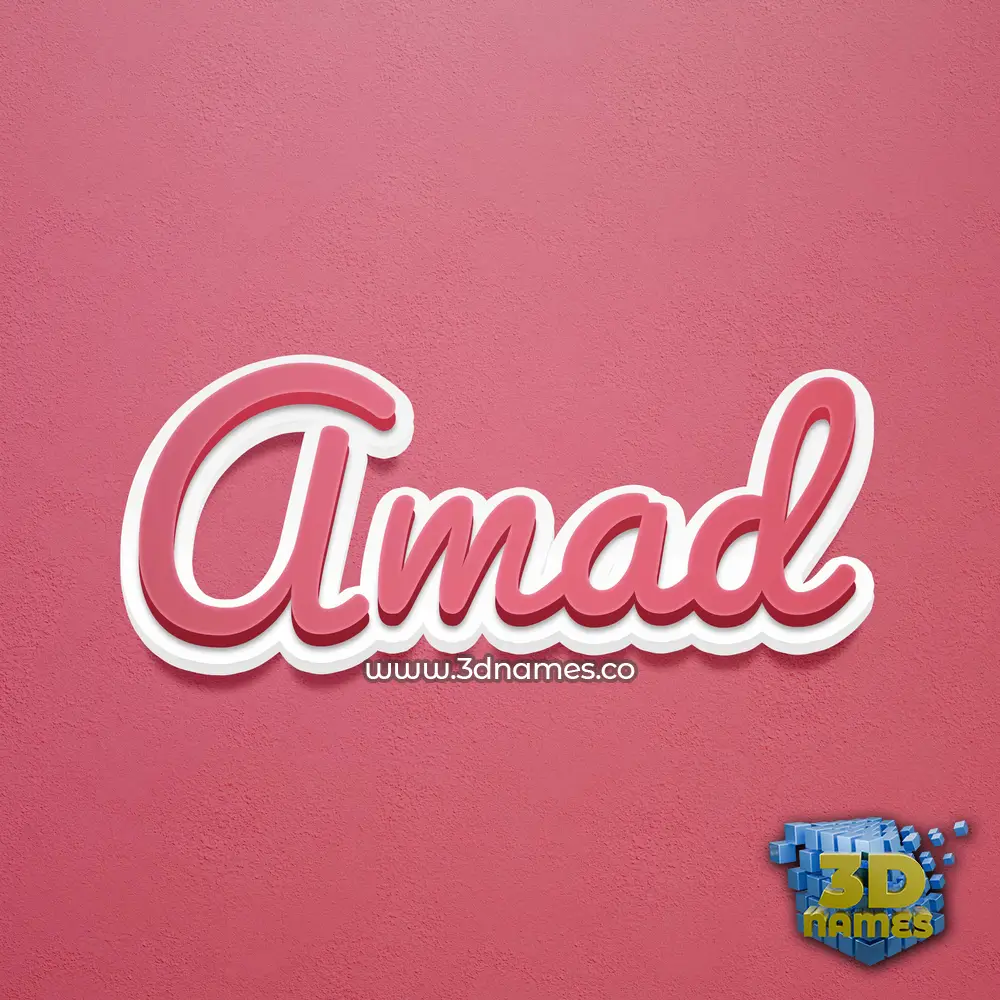 amad in Red Scribble style - 3D name wallpaper