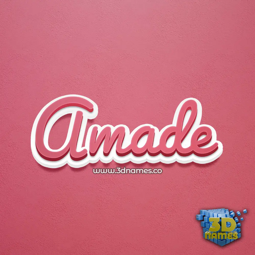 amade in Red Scribble style - 3D name wallpaper