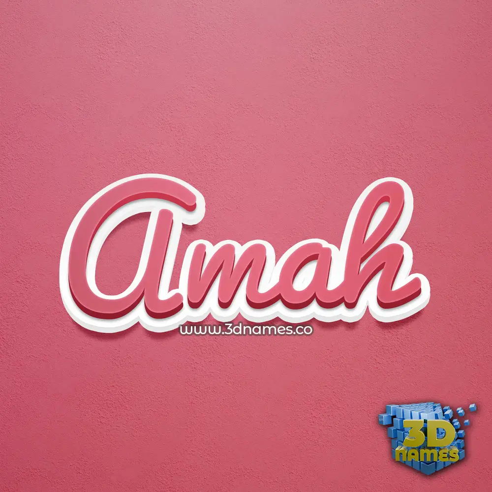 amah in Red Scribble style - 3D name wallpaper