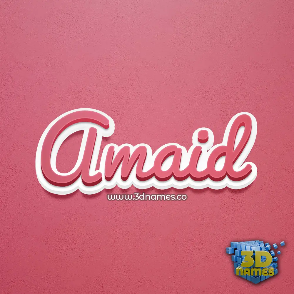 amaid in Red Scribble style - 3D name wallpaper