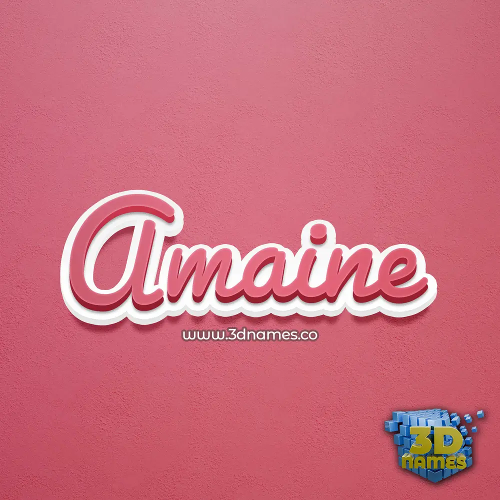 amaine in Red Scribble style - 3D name wallpaper