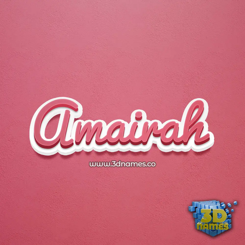 amairah in Red Scribble style - 3D name wallpaper