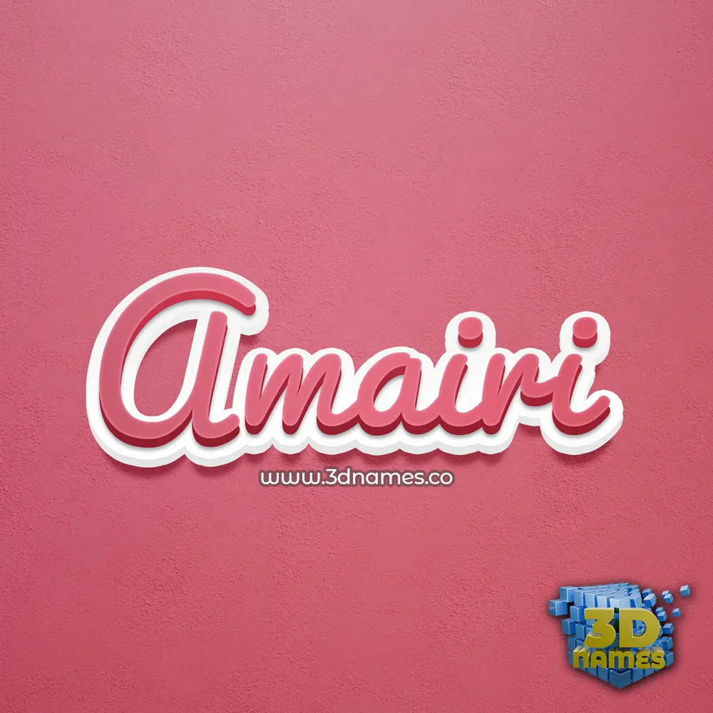 amairi in Red Scribble style - 3D name wallpaper