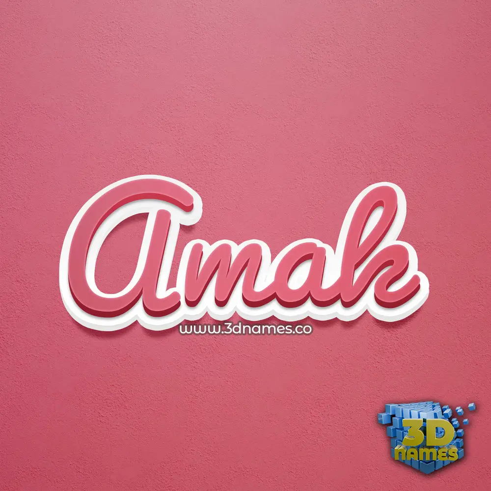 amak in Red Scribble style - 3D name wallpaper