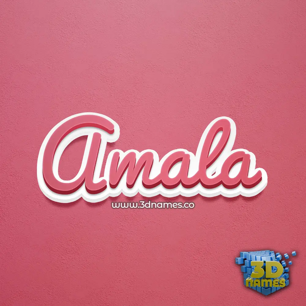 amala in Red Scribble style - 3D name wallpaper
