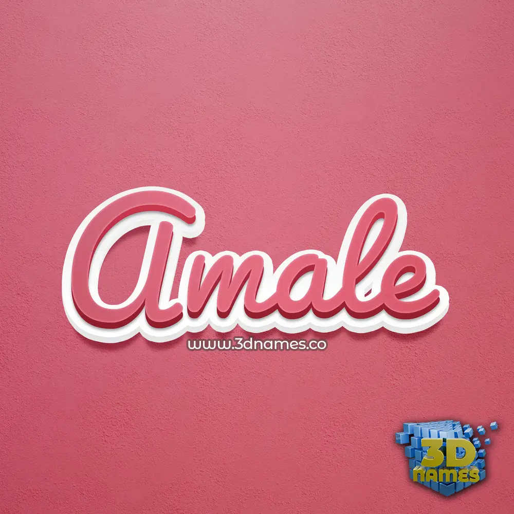 amale in Red Scribble style - 3D name wallpaper
