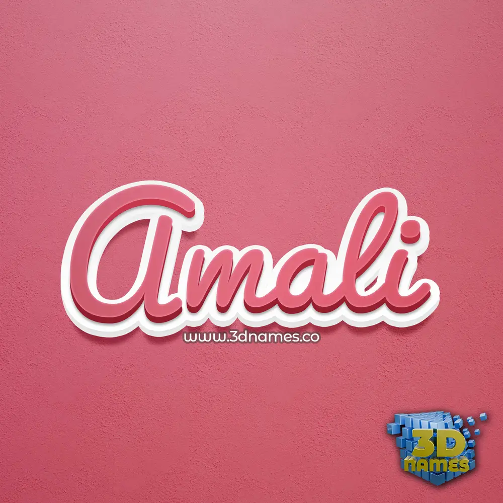 amali in Red Scribble style - 3D name wallpaper