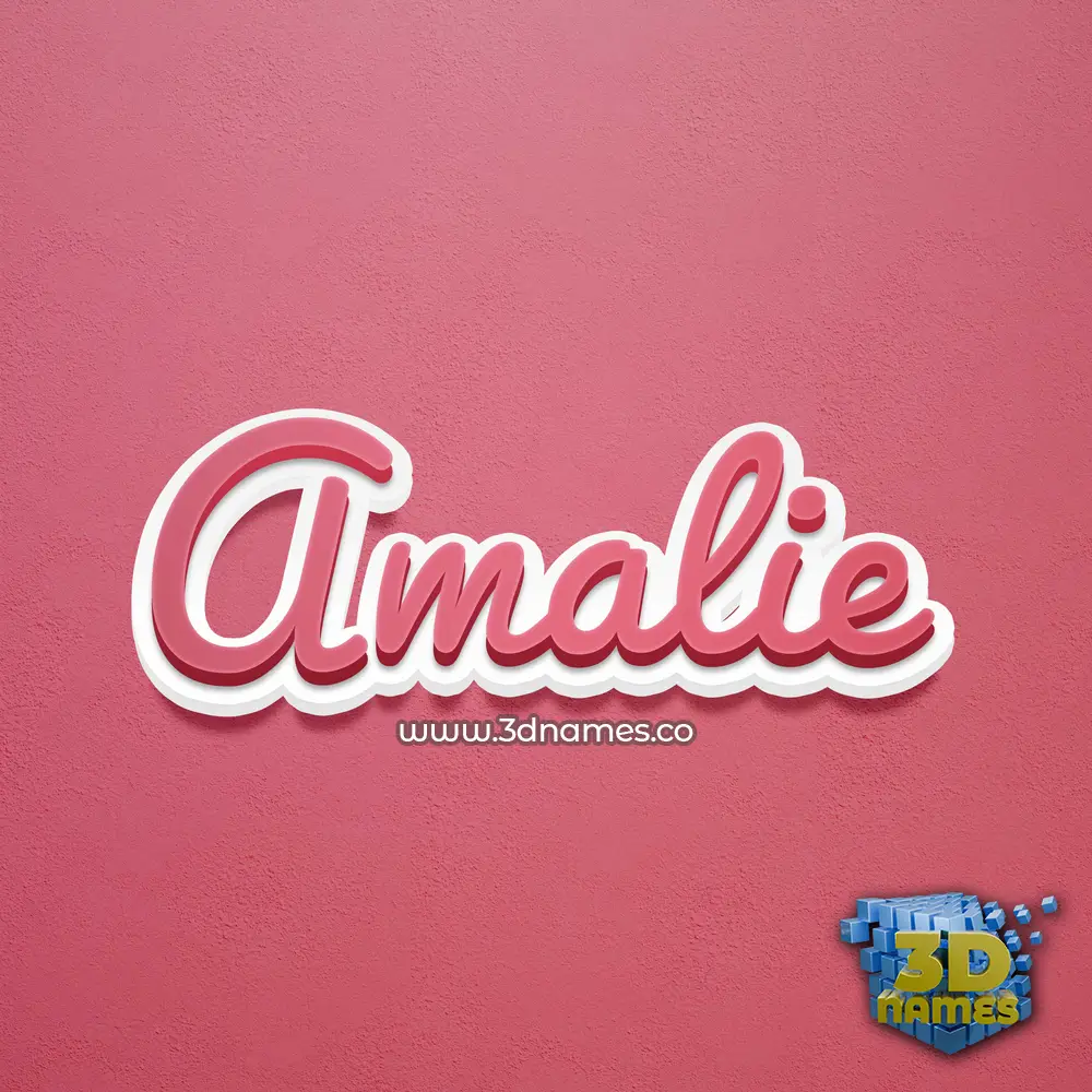 amalie in Red Scribble style - 3D name wallpaper
