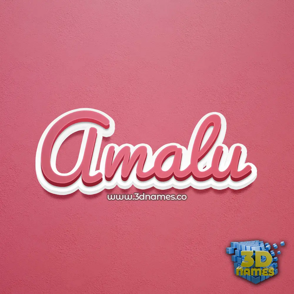 amalu in Red Scribble style - 3D name wallpaper