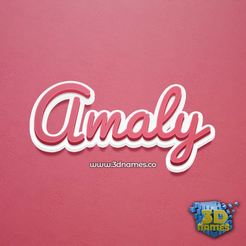 amaly in Red Scribble style - 3D name wallpaper