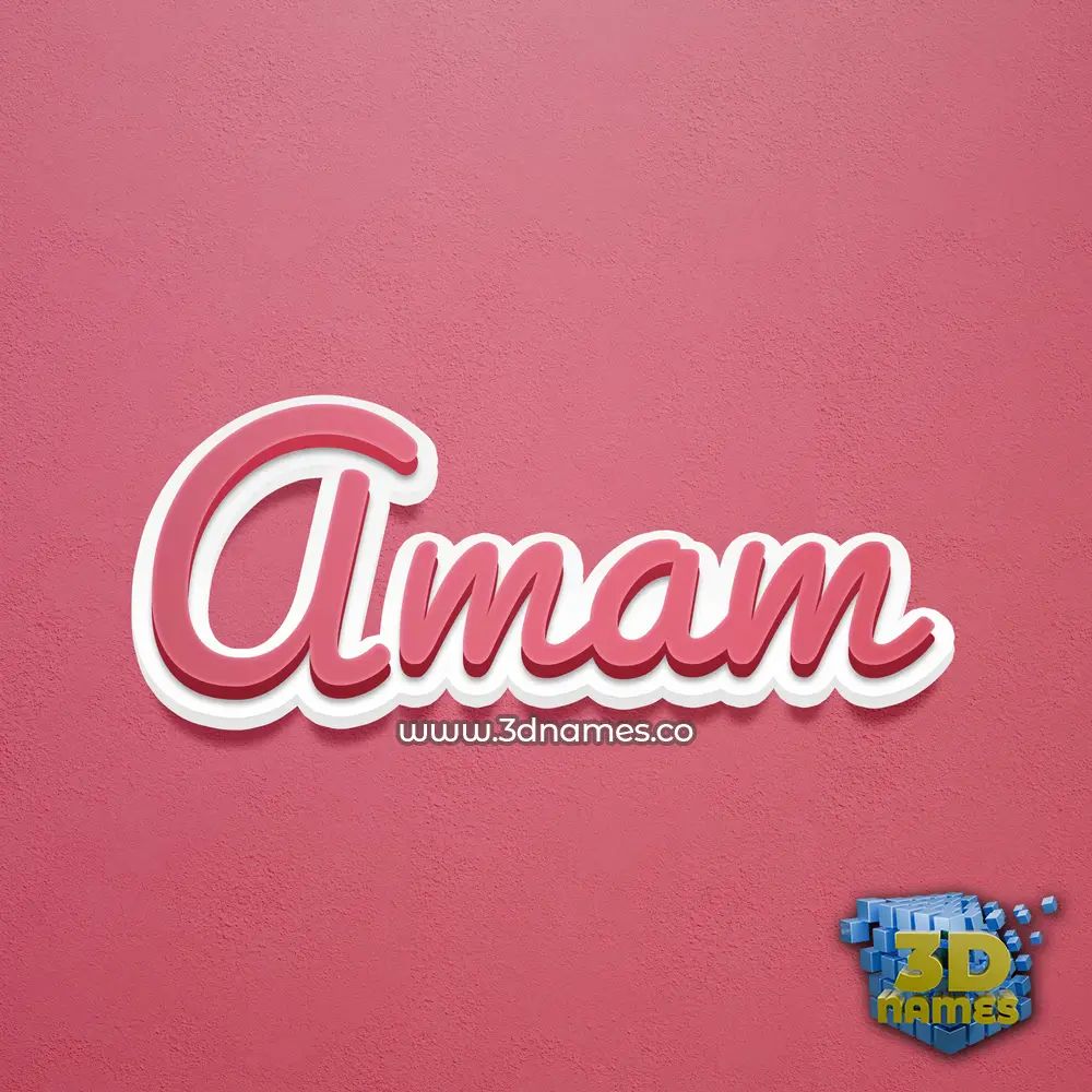 amam in Red Scribble style - 3D name wallpaper