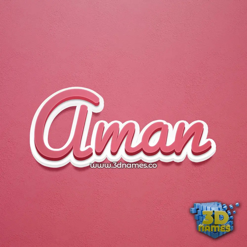 aman in Red Scribble style - 3D name wallpaper