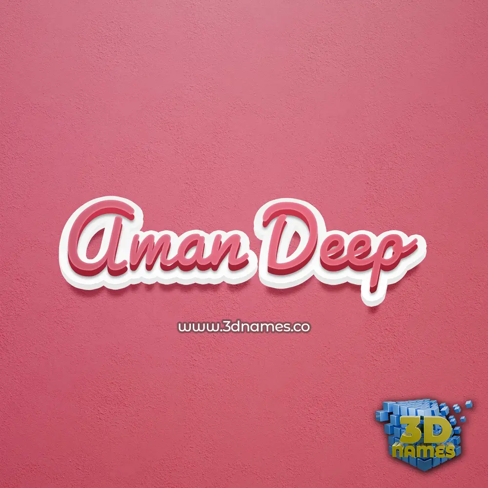 aman deep in Red Scribble style - 3D name wallpaper