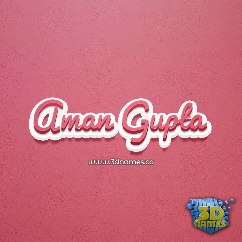 aman gupta in Red Scribble style - 3D name wallpaper