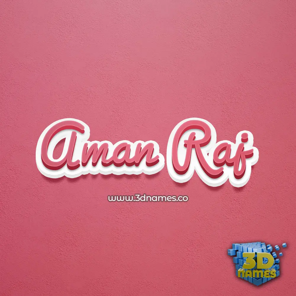 aman raj in Red Scribble style - 3D name wallpaper