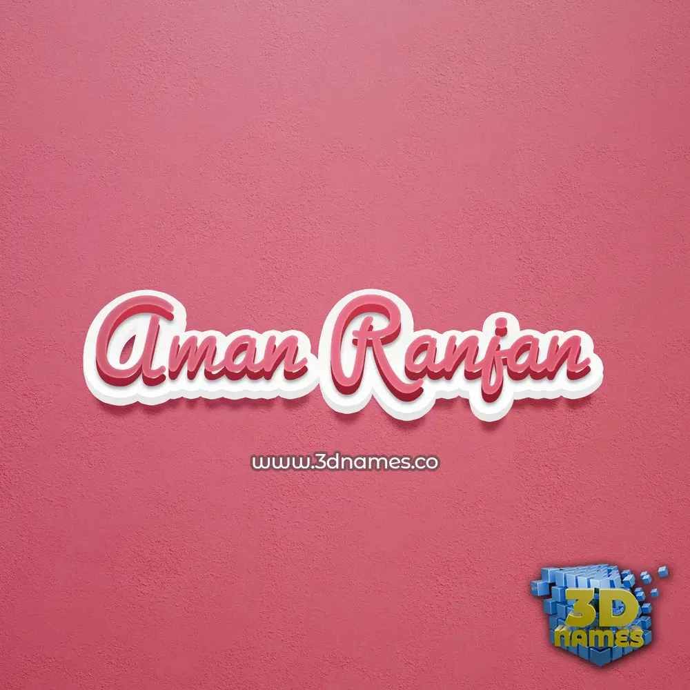 aman ranjan in Red Scribble style - 3D name wallpaper
