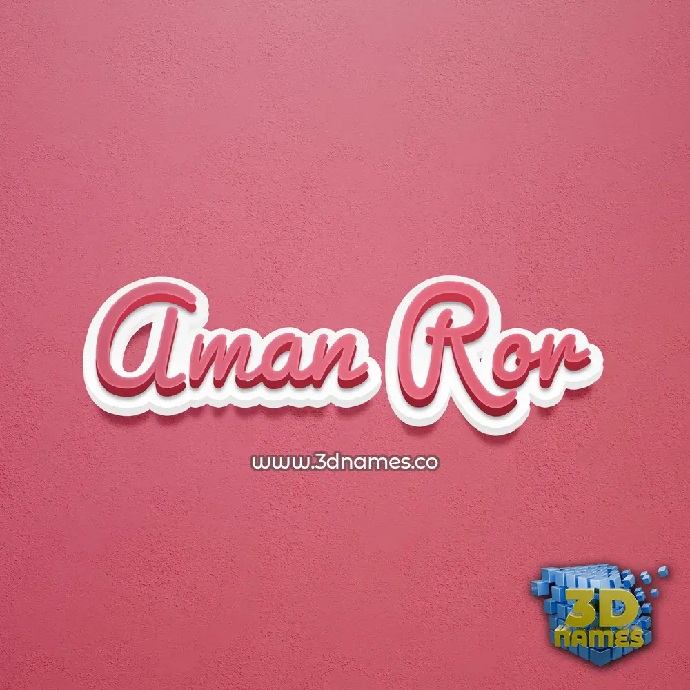 aman ror in Red Scribble style - 3D name wallpaper