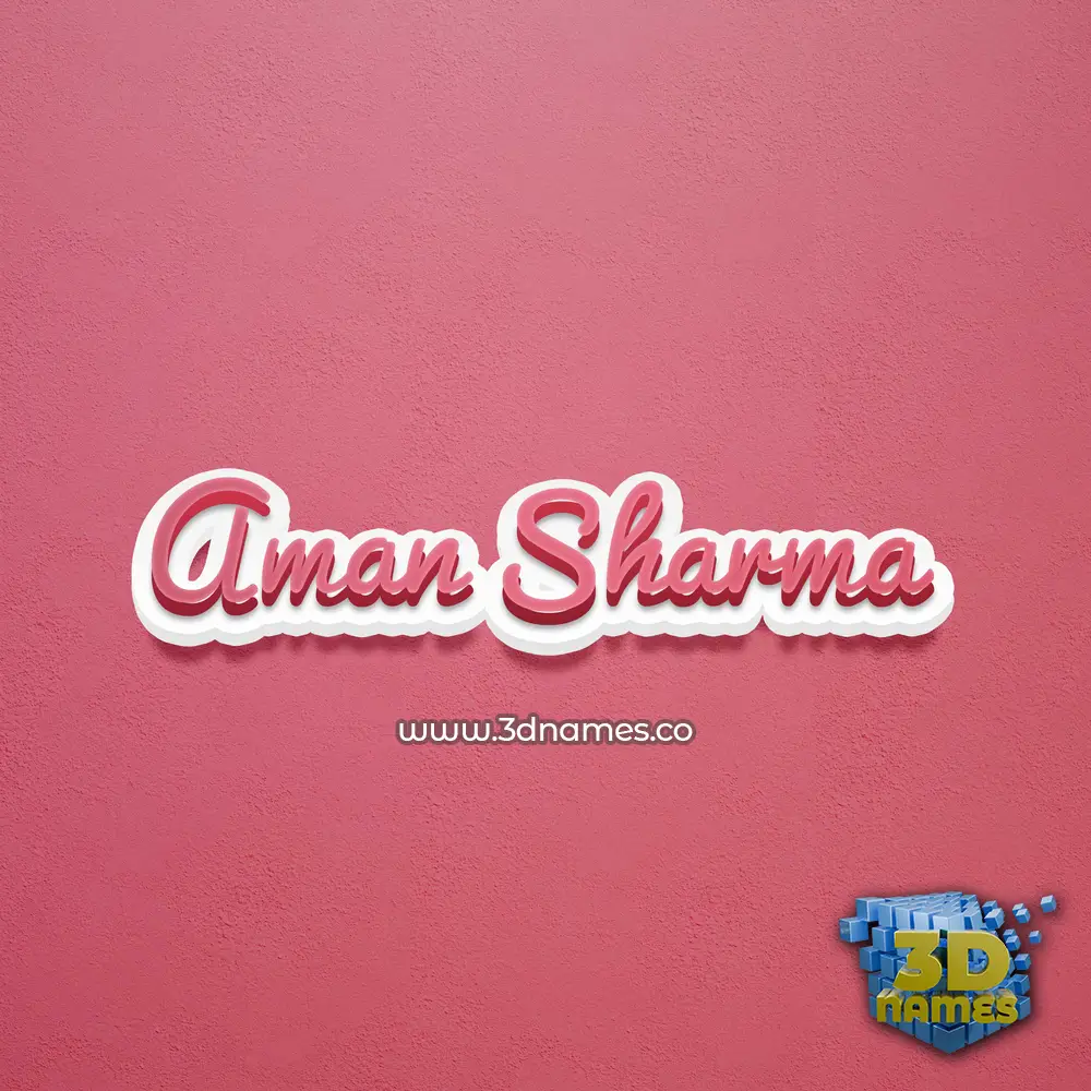 aman sharma in Red Scribble style - 3D name wallpaper